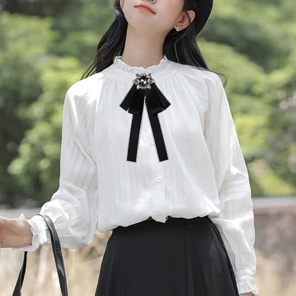 Amazon.com: JKQBUX Chic Ribbon Bow brooch pins Cute